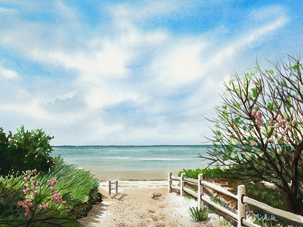 a day at the beach cape cod watercolor