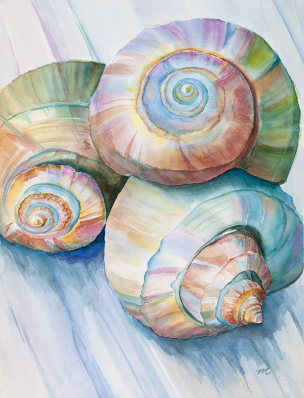 watercolor by michelle constantine balance in spirals